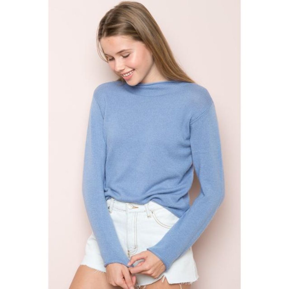 BRANDY MELVILLE BLUE BENNETT TURTLENECK SWEATER
